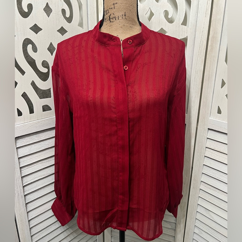 New York and Company Red Button Down Shirt